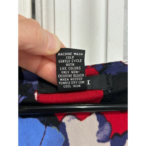 Alfani Multicolor Floral Cap Sleeve Dress Side Knot Detail Sz XS - Picture 7 of 9